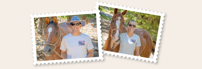 Heather and Jeremy Reynolds with their horses.