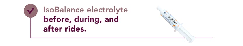 IsoBalance electrolyte before, during, and afer rides.