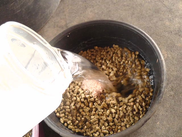 Mixing wet mash